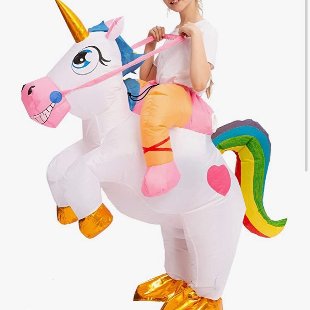 Unicorn air blow-up deluxe costume